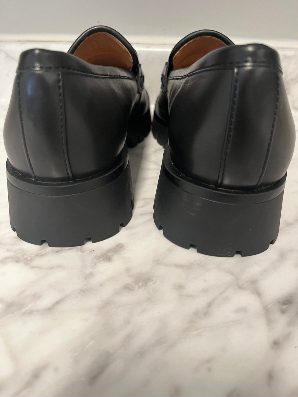 Nine West Black Loafers with Leopard Print and Gold Chain Accent - Picture 2 of 4